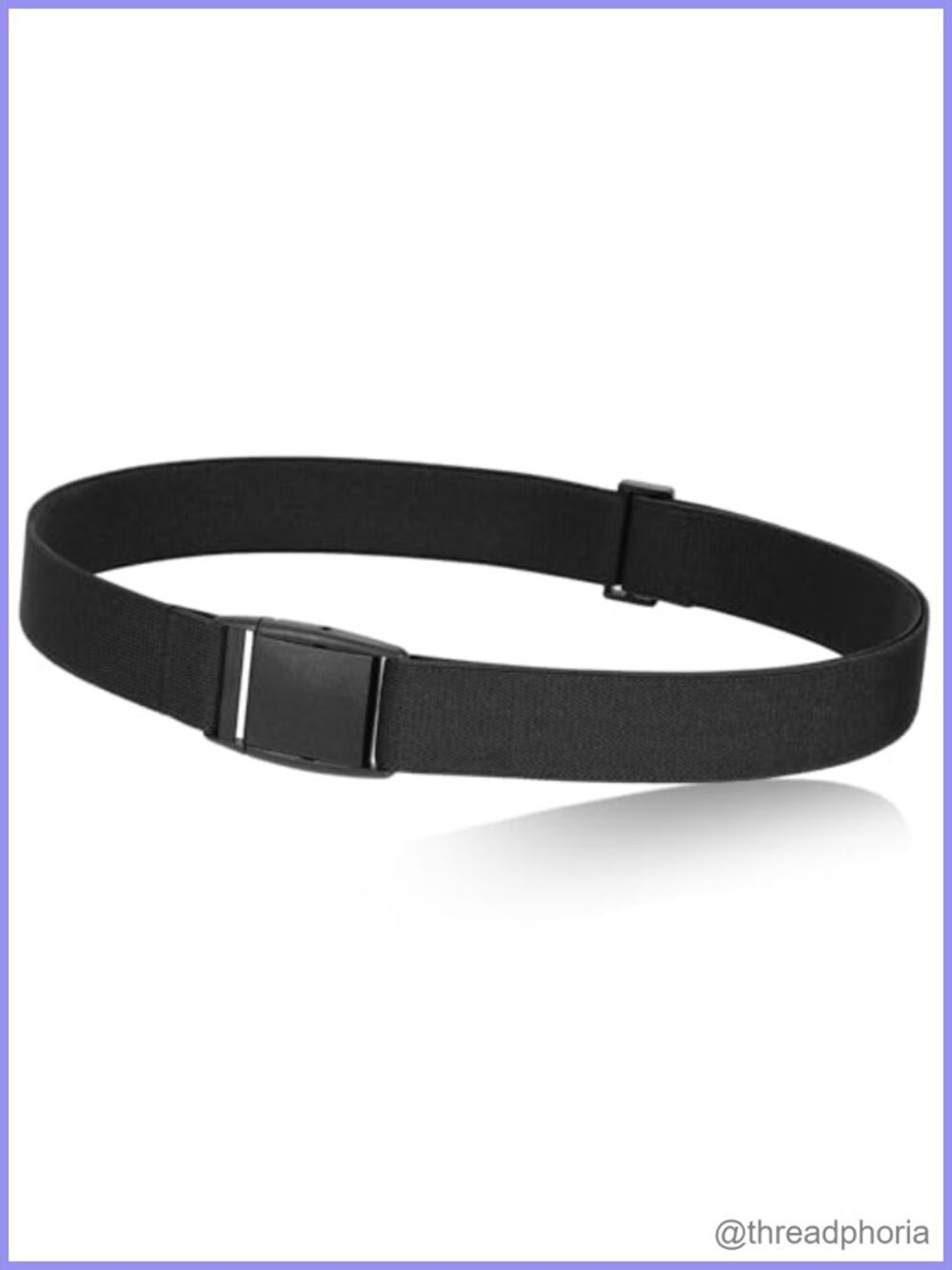 Women's No Show Stretch Belt Invisible Elastic Web Strap Flat Buckle